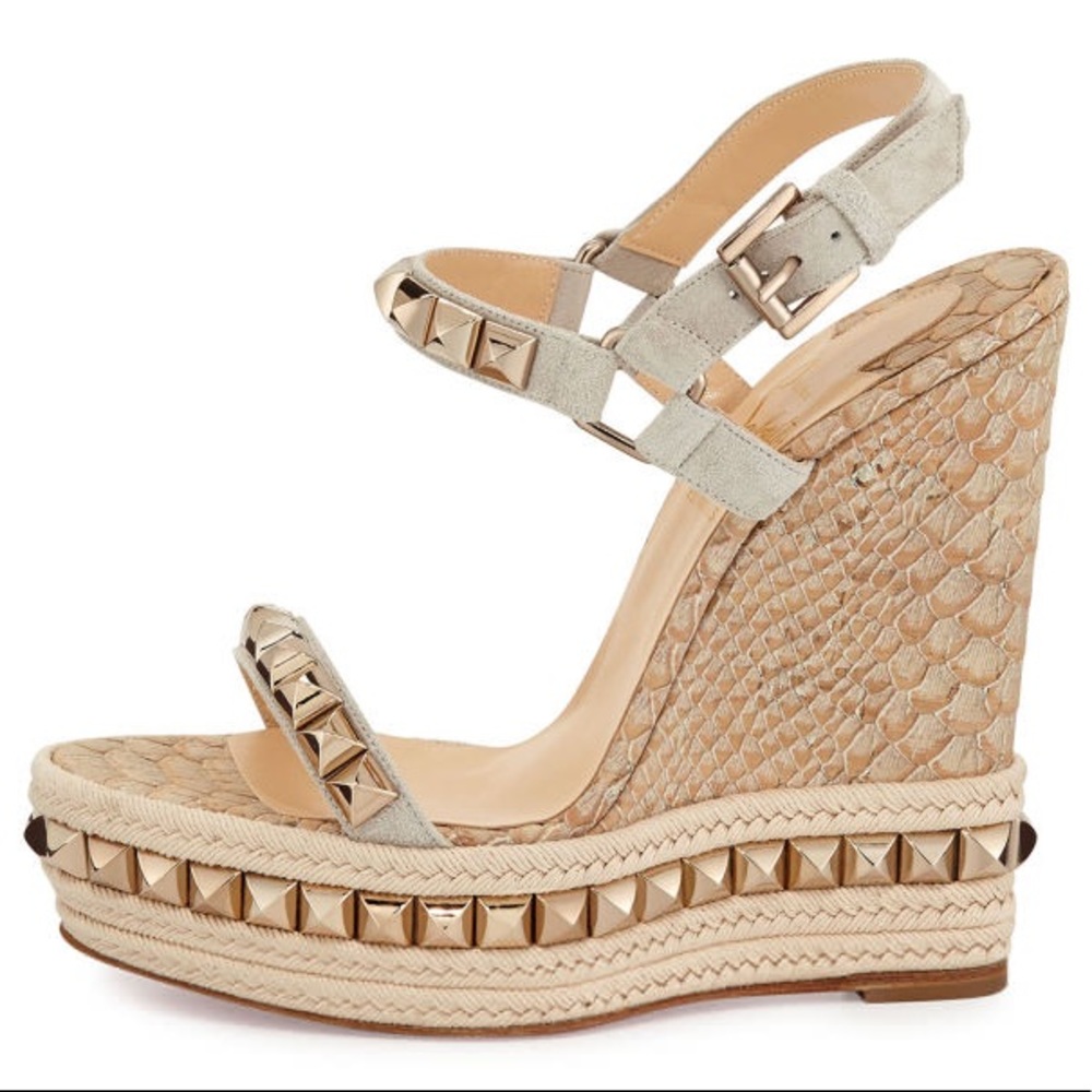 Louboutin Cataclou Python Wedge 140